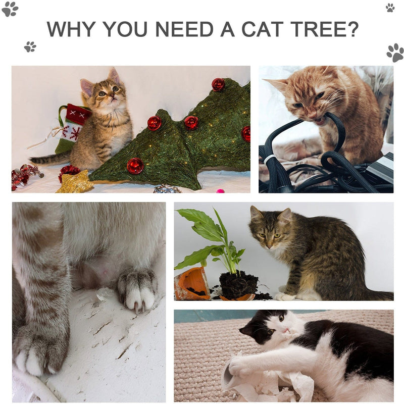 Cream Cat Activity Tree, Scratching Post, Climbing Tower