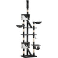 Split Level Activity Tower For Cats, Grey Pawhut