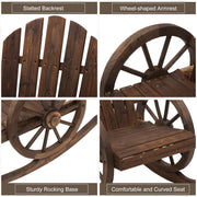 Adirondack Rocking Chair, Carbonized Wood Outsunny