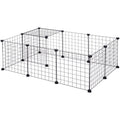 Modular Metal Wire Pet Playpen, L106xW73xH36cm, Black Pawhut