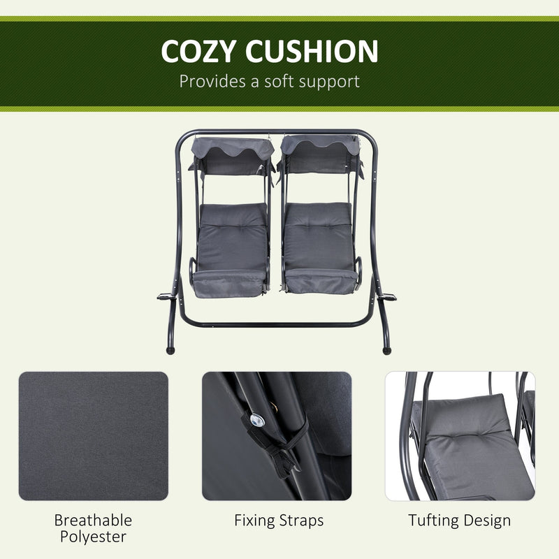 Canopy Swing Seat, Modern Garden Swing Seat, Outdoor Outsunny