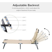 Folding Sun Lounger With Face Hole Outsunny