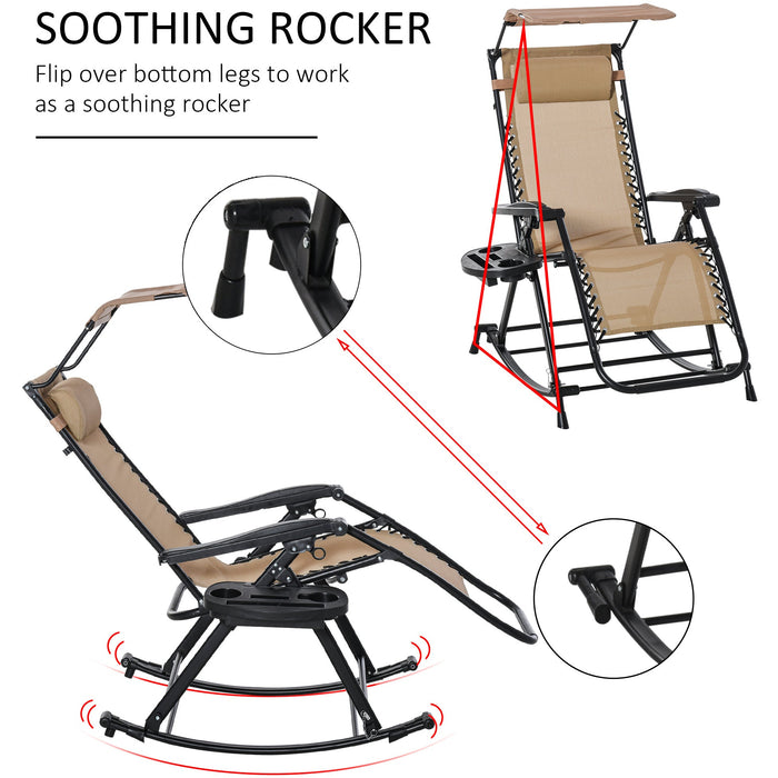 Zero Gravity Sun Lounger With Sun Shade