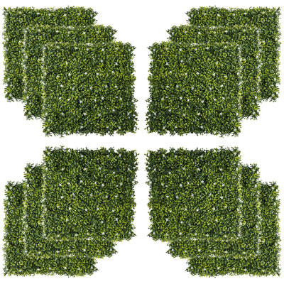 Artificial Boxwood Wall Panels, Milan Grass, 12PCS, 50cm Outsunny
