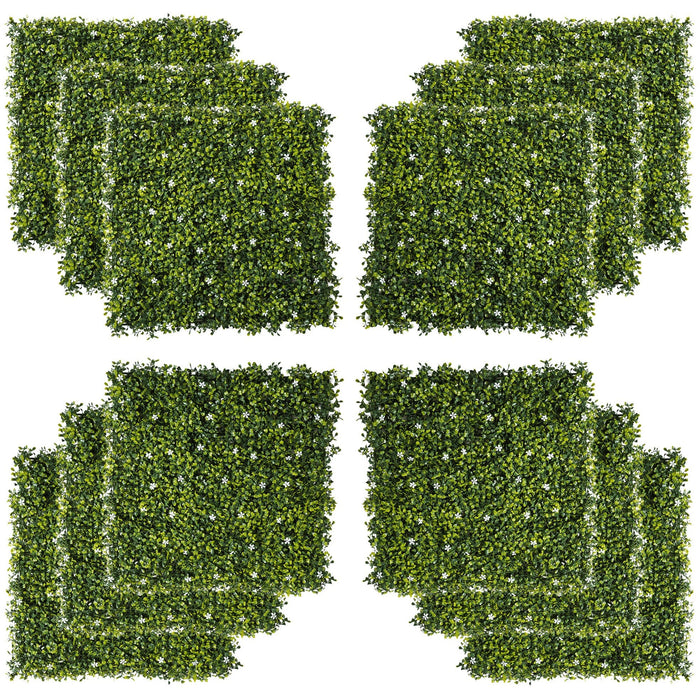 Artificial Boxwood Wall Panels, Milan Grass, 12PCS, 50cm