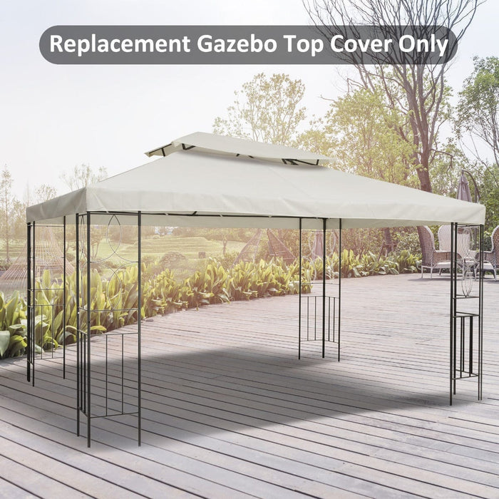 Waterproof Gazebo Canopy Replacement 3x4m, Cream (Top Only)