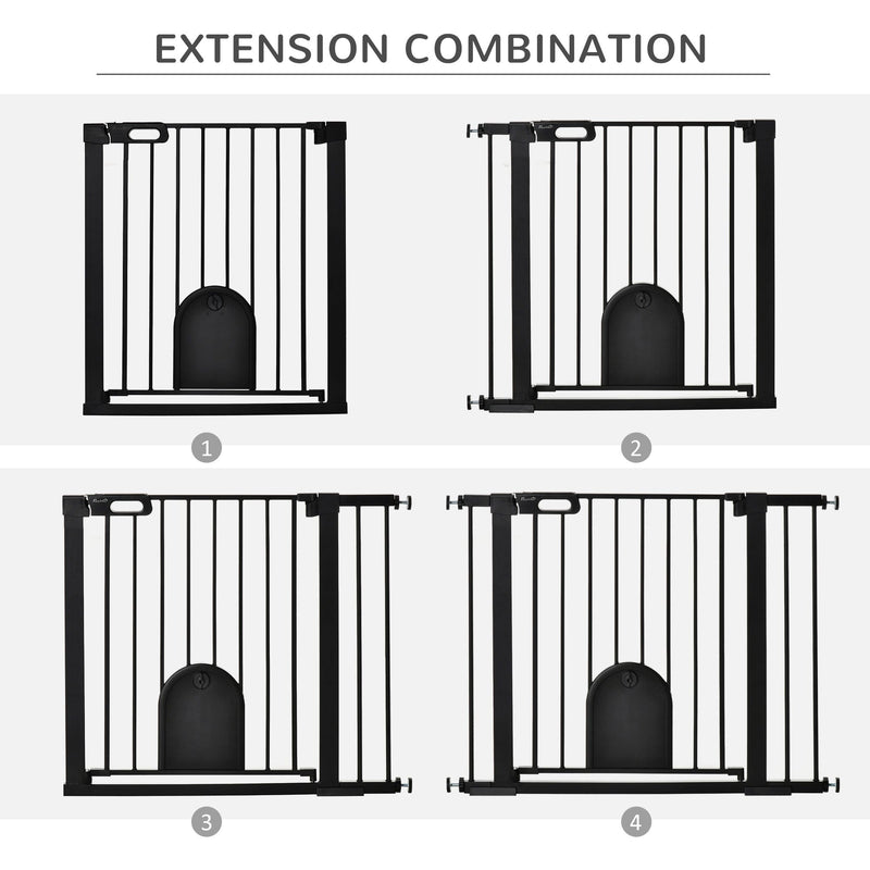 Extra Wide Pet Safety Gate, Black, 75-103cm