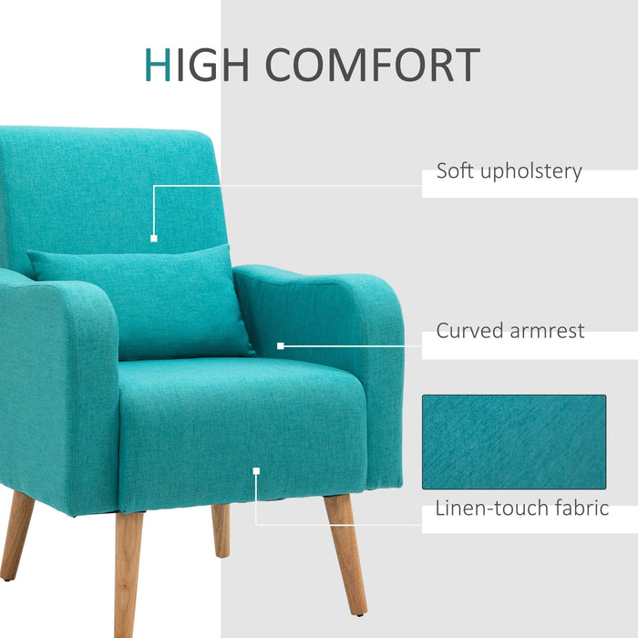 Teal Linen Club Chair