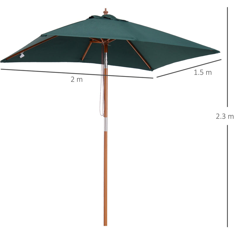 2m Garden Parasol, Green
