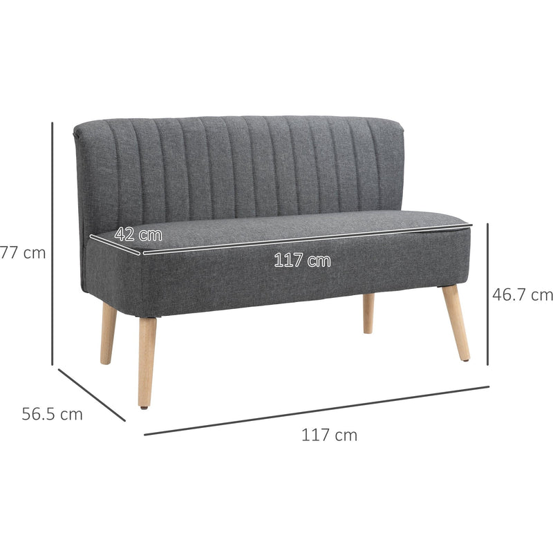 Grey 2 Seater Fabric Sofa