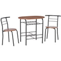 3-Piece Dining Table and Chairs For Small Spaces Homcom
