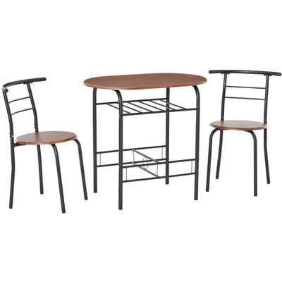 3-Piece Dining Table and Chairs For Small Spaces Homcom