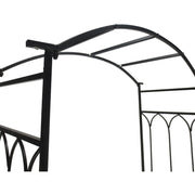 Garden Arbour Bench for Two with Extra Wide Seat and Climbing Plant Support Black Outsunny