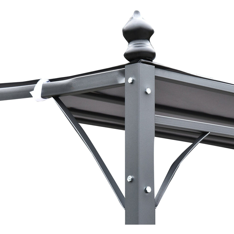 Wall Mounted Gazebo Canopy, Steel Frame, 4 x 3m