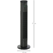 30" Tower Fan with Remote, Oscillation, 10h Timer, LED Light Homcom
