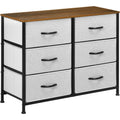 6 Drawer Fabric Dresser, Grey Homcom