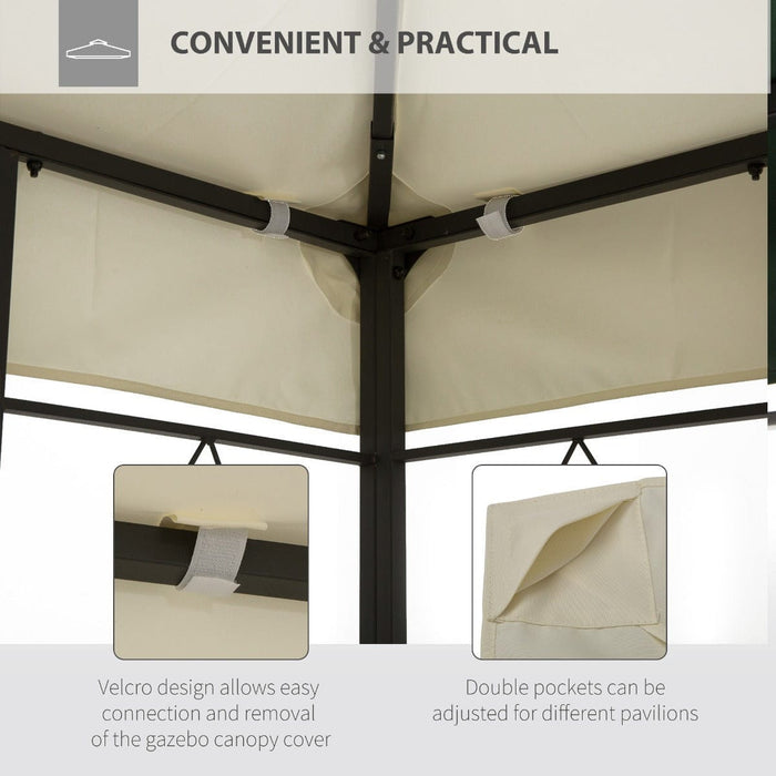 Waterproof Gazebo Canopy Replacement 3x4m, Cream (Top Only)