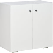 Small Cabinet With Doors, 2 Shelves, 70 x 39 x 70cm, White Homcom