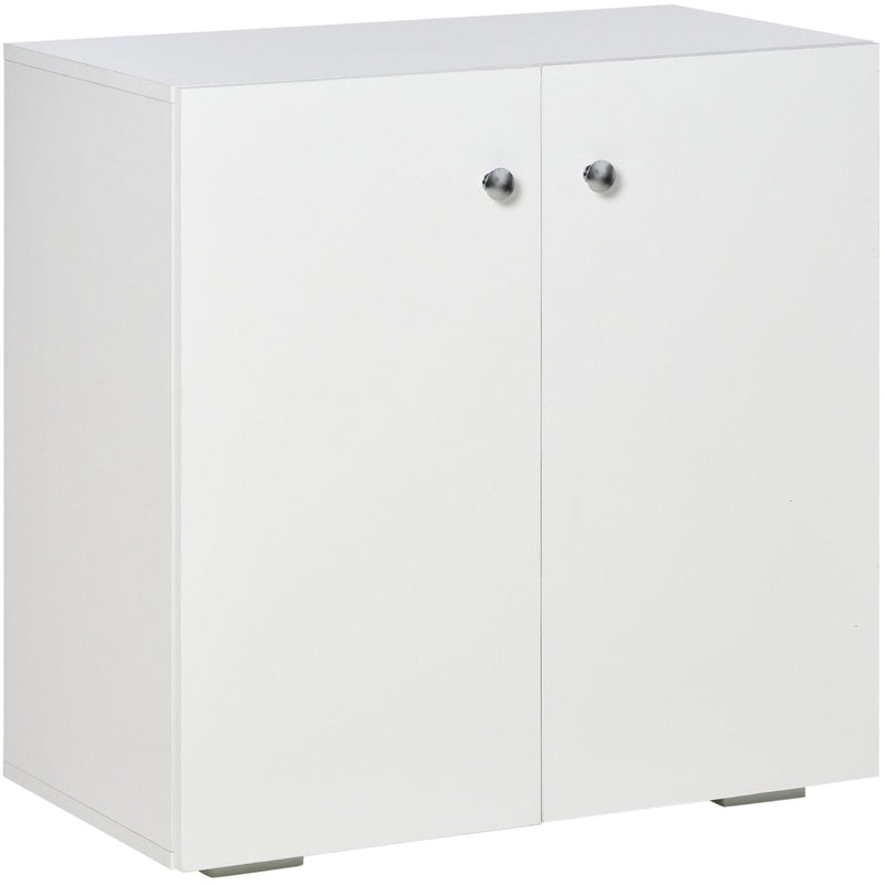 Small Cabinet With Doors, 2 Shelves, 70 x 39 x 70cm, White Homcom