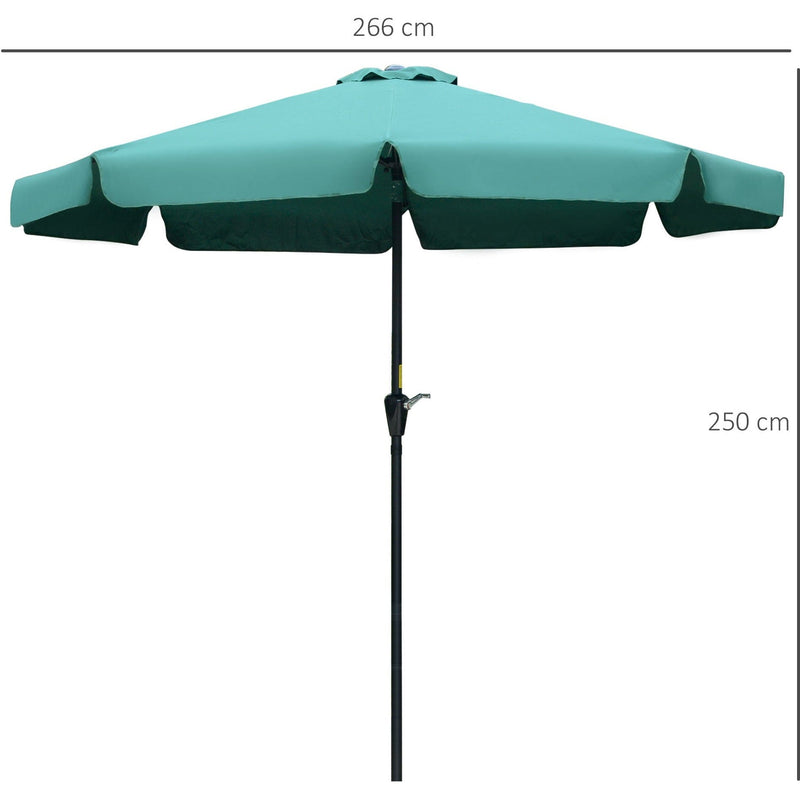 2.5m Tilting Parasol - Scalloped Edge, Vented Top