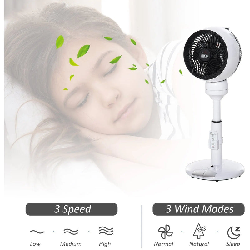 28" Air Circulator Fan, 3 Speed, Oscillation, Height Adjust Homcom