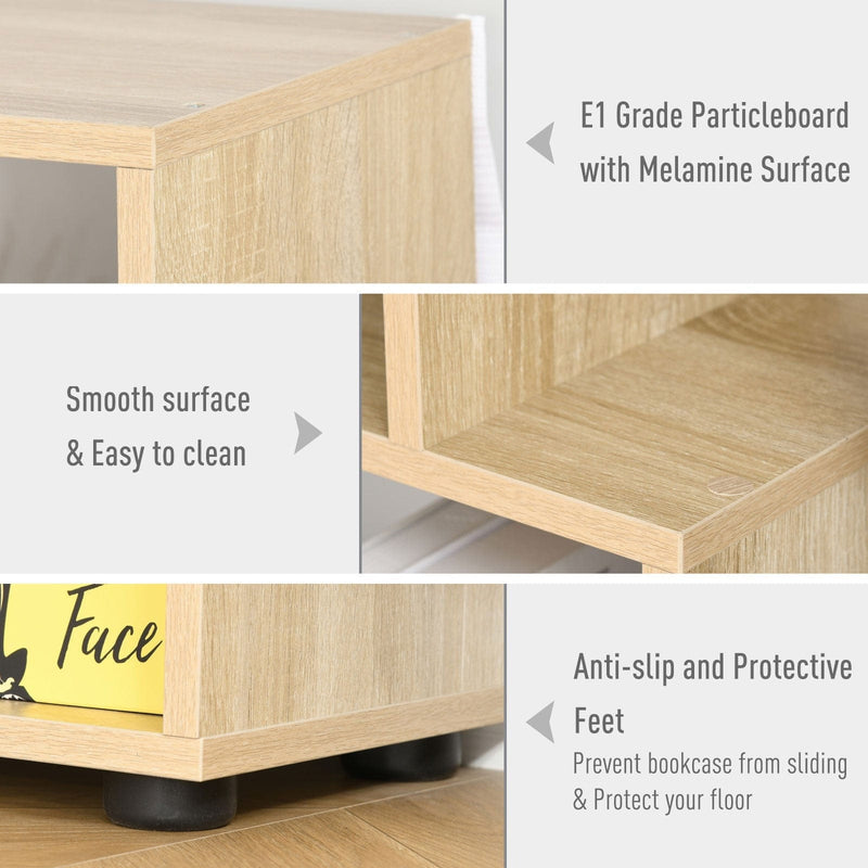 70cm Wide Bookcase, Modern Geometric Display Storage Unit