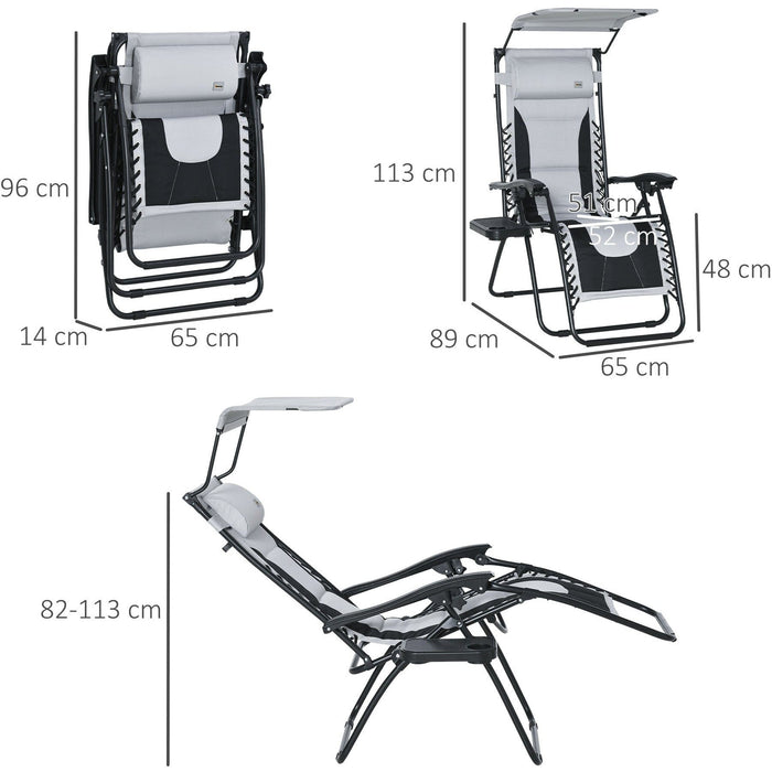 Zero Gravity Chair With Canopy and Cup Holder