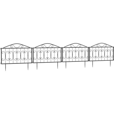 4Pc Black Garden Animal Barrier Fence Outsunny