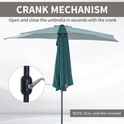2.7m Half Parasol for Balcony - 5 Steel Ribs Outsunny