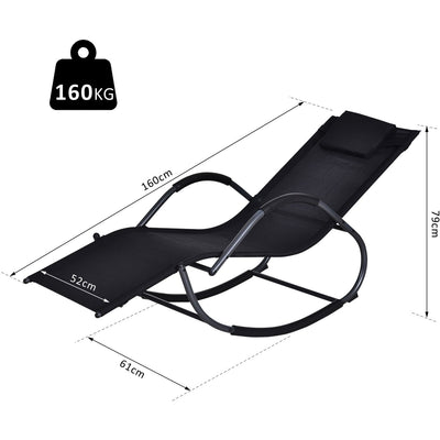 Zero Gravity Metal Sun Lounger With Pillow Outsunny