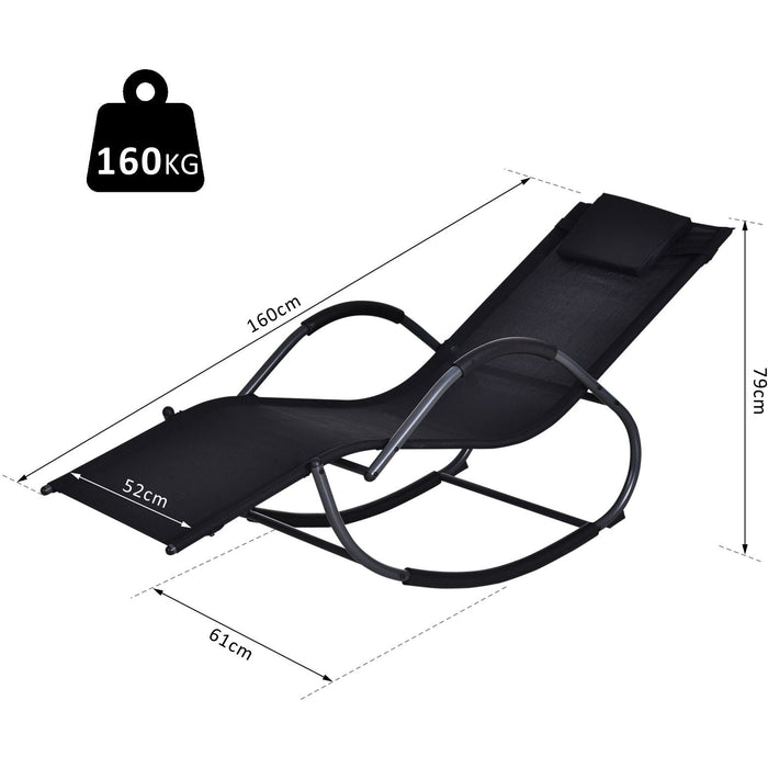 Zero Gravity Metal Sun Lounger With Pillow