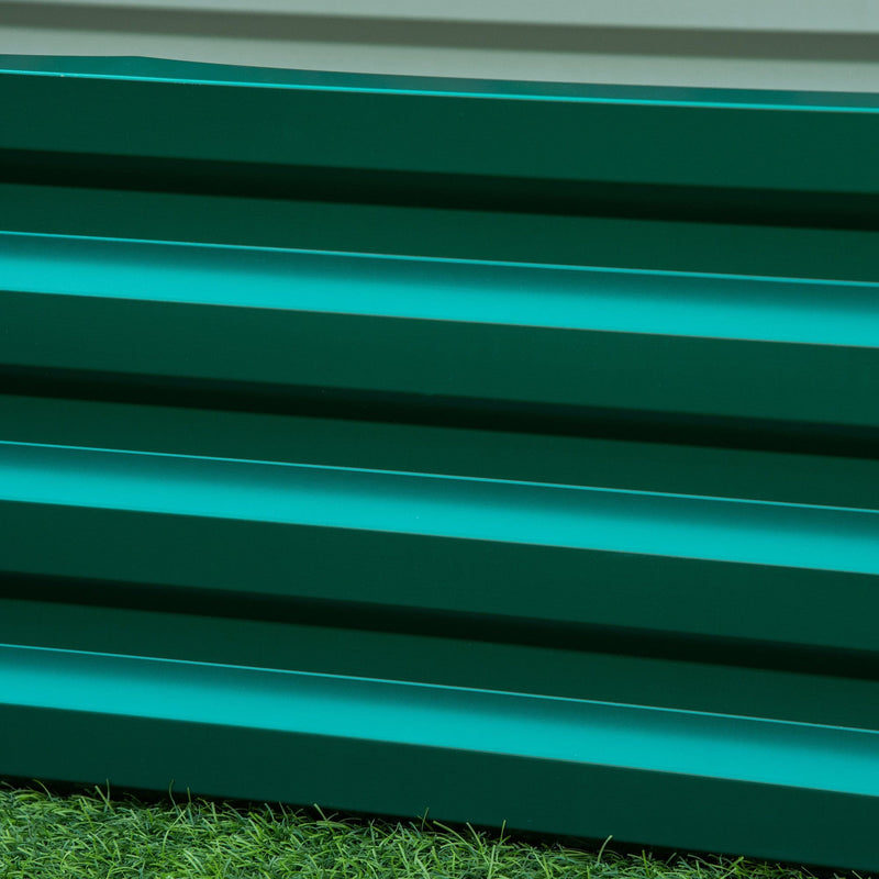 Outsunny Raised Beds for Garden, Galvanized Outdoor Planters, for Herbs and Vegetables, Use for Patio, Backyard, Balcony, Green