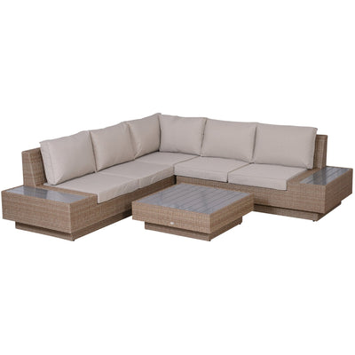 Garden Furniture Corner Sofa & Coffee Table Set Outsunny