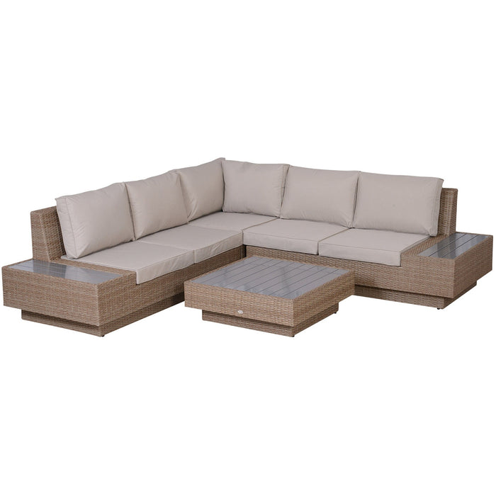 Garden Furniture Corner Sofa & Coffee Table Set