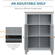 Grey Freestanding Bathroom Cabinet Kleankin