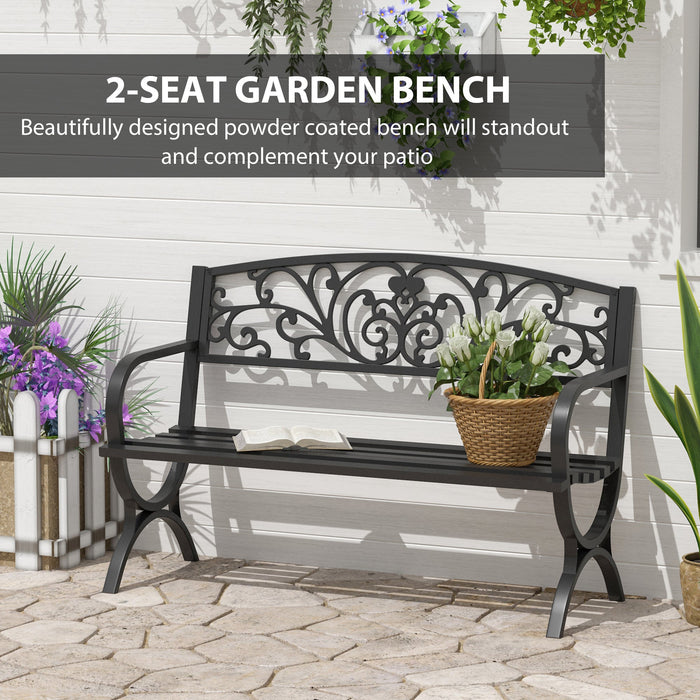 2 Seater Metal Garden Bench