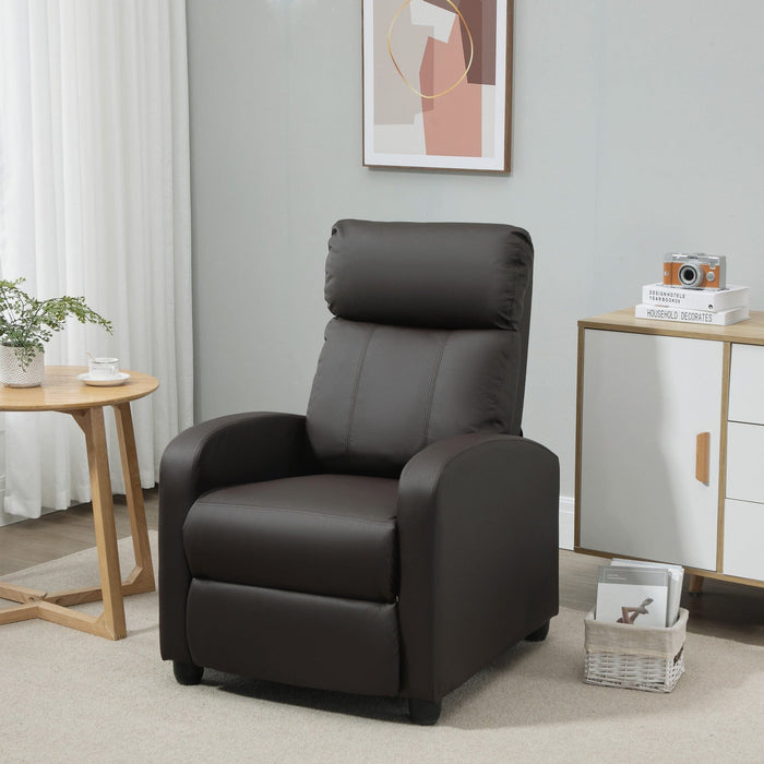 Leather Recliner Chair with Massage, Footrest, Remote, Black