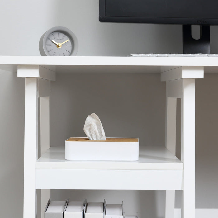 Compact Desk With Bookshelf Study Table For Home Office