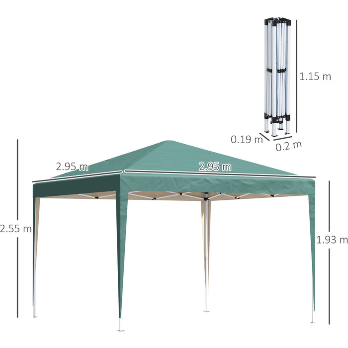 3x3 Pop Up Gazebo, Waterproof Heavy Duty Event Shelter, Green