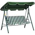 Steel Frame 3 Seater Garden Swing Chair With Canopy Outsunny