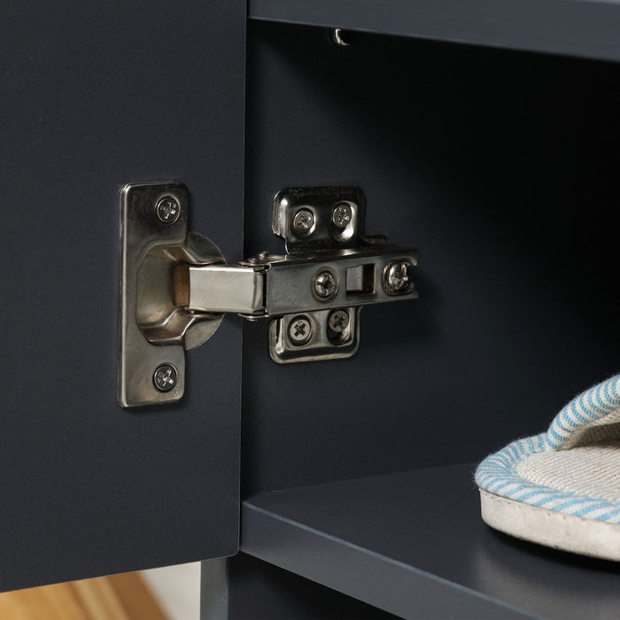HOMCOM Modern Shoe Cabinet with Doors, Grey