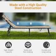 Outsunny Folding Sun Lounger Beach Chaise Chair Garden Reclining Cot Camping Hiking Recliner with 4 Position Adjustable, Multicolored Outsunny