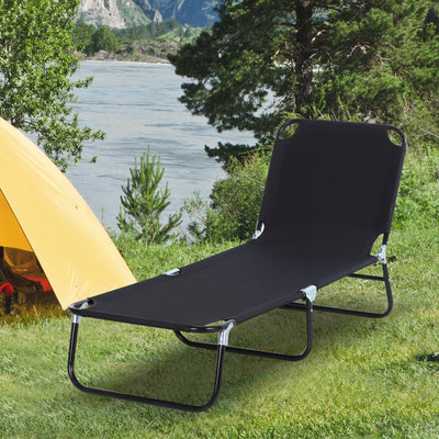 Folding Sun Lounger, 5 Point Adjustable Back Outsunny