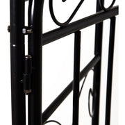 Metal Garden Arch with Gate, Climbing Plant Support, Black Outsunny