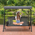 3 Person Garden Swing Chair With Side Pockets, Canopy Outsunny