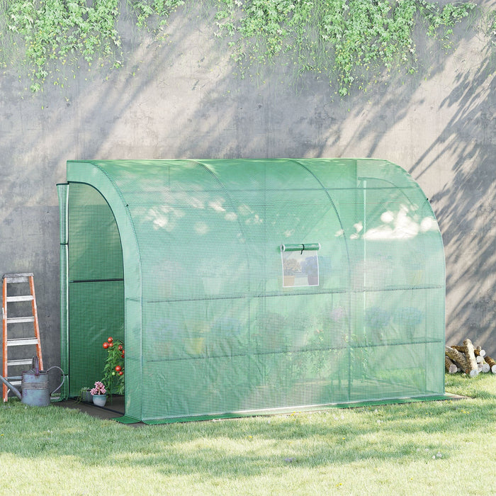 Lean to Greenhouse, 2 Tiers, Walk-In, 300 x 150 x 215cm