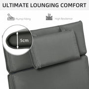 Grey Sun Lounger Replacement Cushion Outsunny