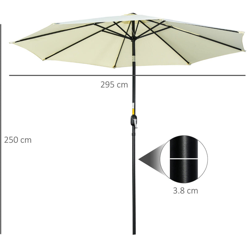 3m Garden Parasol - Beige Outsunny