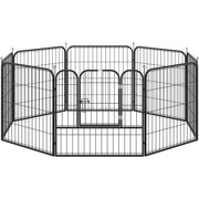 Heavy Duty Dog Play Pen, Foldable, Black Pawhut