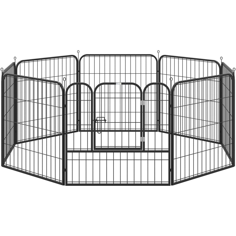 Heavy Duty Dog Play Pen, Foldable, Black Pawhut